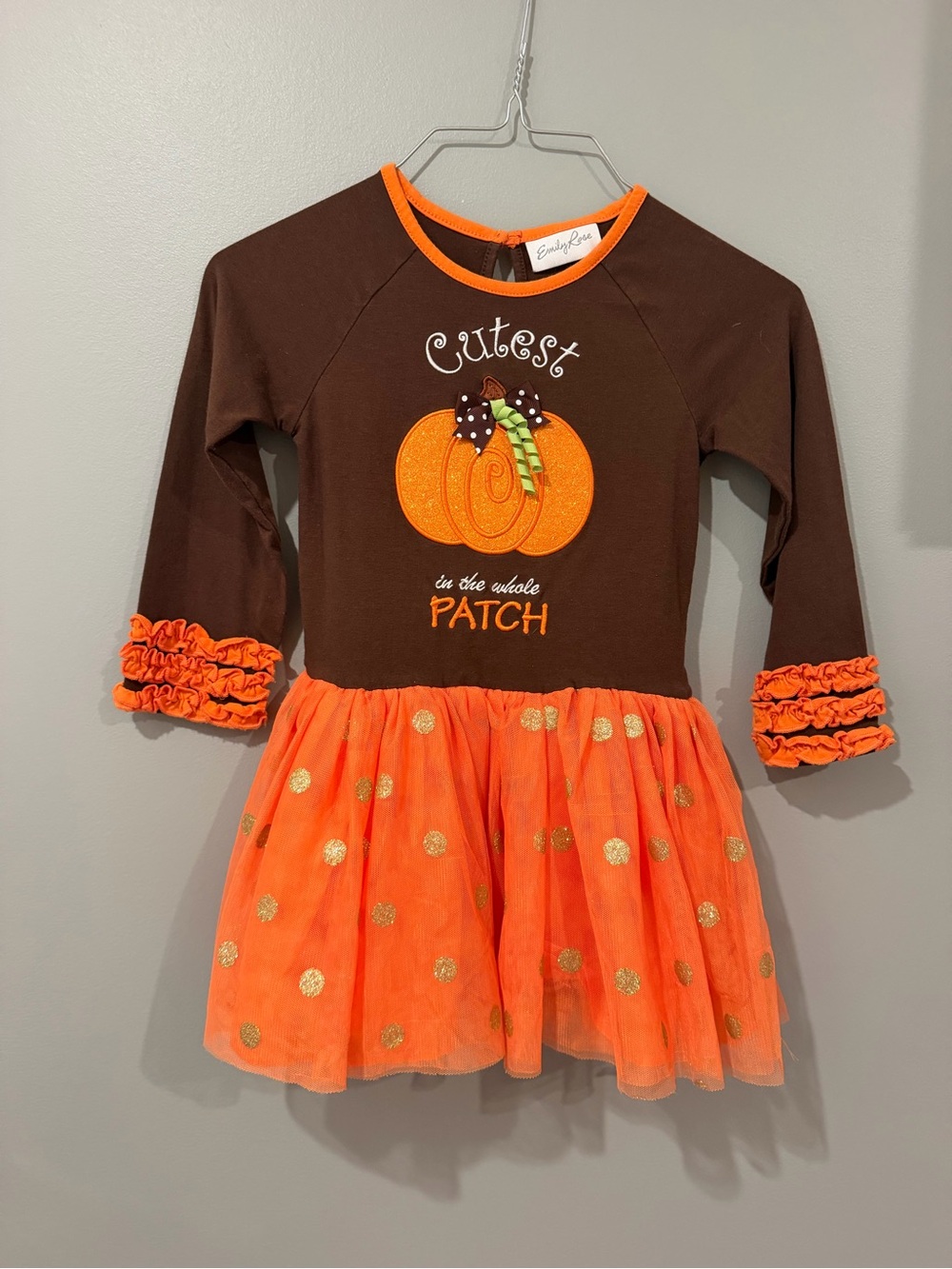 Emily Rose Brown and Orange Pumpkin Patch Dress